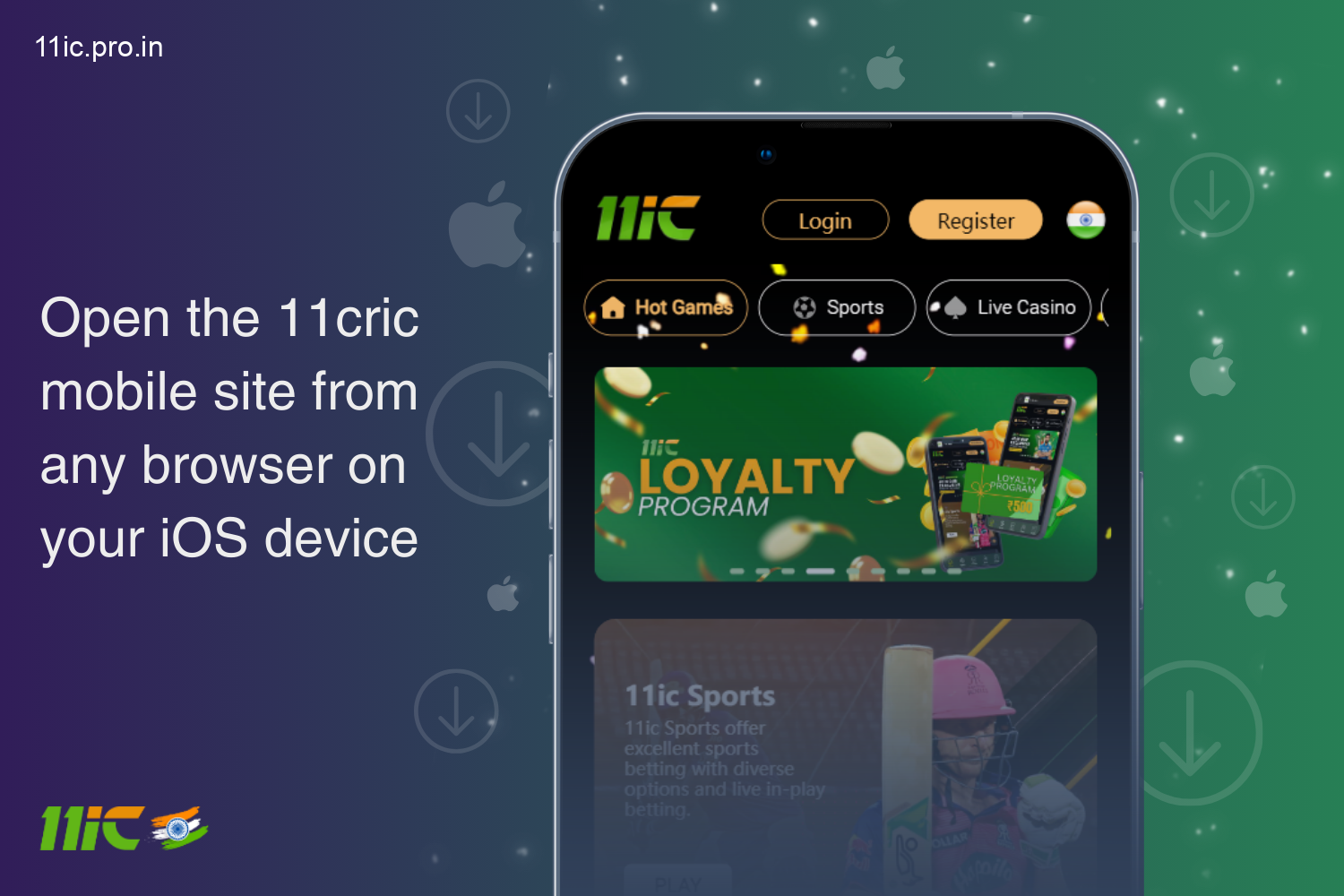 In order to download the 11ic app for iOS you should visit the official website from your iOS device