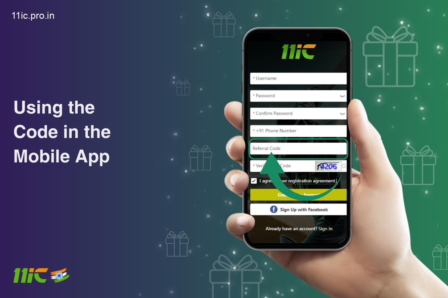 Indian users can use promo code 11ic on the branded mobile app